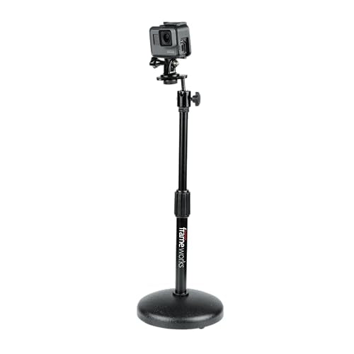 Gator Frameworks Desktop Microphone Stand with Round Weighted Base & Adjustable Height (GFW-MIC-0501) - size: Compact, style: Weighted Base - Adjustable Height