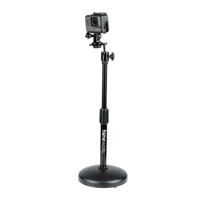 Gator Frameworks Desktop Microphone Stand with Round Weighted Base & Adjustable Height (GFW-MIC-0501) - size: Compact, style: Weighted Base - Adjustable Height