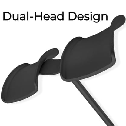 Dual Headphone Stand for Desk | Stable, Portable, Space Saving, Multi Headphone Holder, Home, Office, Desktop, Gaming Setup - color: Black