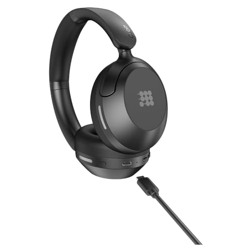 Cubitt Power Headphones with Hybrid ANC | Bluetooth 5.4 Over-Ear Headphones with 60H Playtime, 4 Mics, Auto-Pause, Transparency Mode, Low Latency, Foldable Design, USB-C Fast Charging - Obsidian Black - color: Obsidian Black
