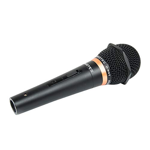 HOTEC Premium Vocal Dynamic Handheld Microphone with 19ft Detachable XLR Cable and ON/Off Switch (Metal Black) (H-W07) - size: H-W07