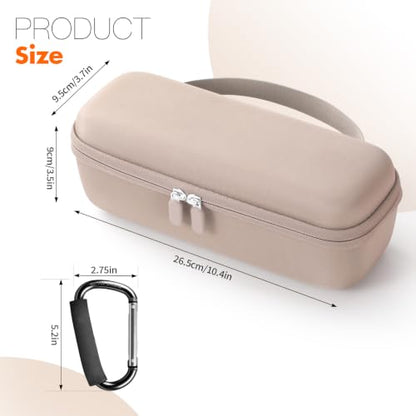 Hard Carrying Case for Turtlebox Ranger Speaker, Khaki | Travel Case & Protective Travel Case with Carabiner Hook & Handle, Shockproof Protective Speaker Storage Bag for Beach - color: Khaki Case