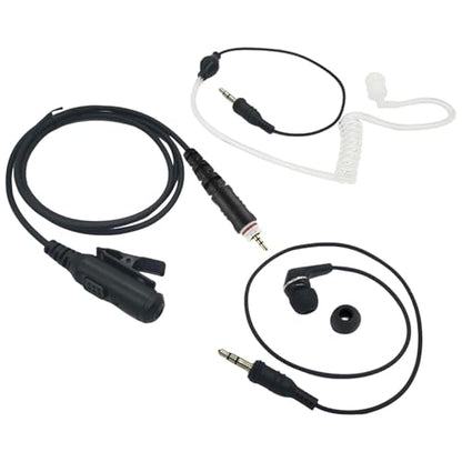 Two Way Radio Ear Set Headset Earpiece with PTT Mic Compatible for Motorola CLP 1010e 1080e CLP1010e CLP1080e Walkie Talkie (to 3.5mm Aux Audio Earbud)