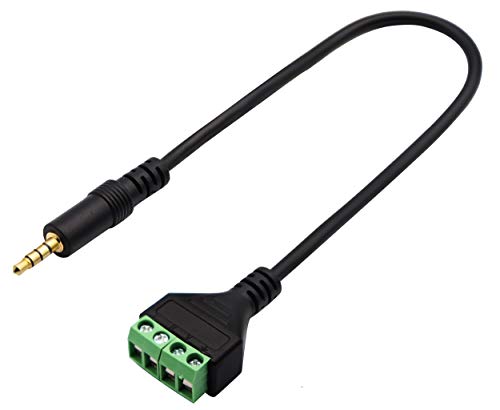 3.5mm Screw Terminal Block Cable 3.5mm (1/8inch) Stereo TRRS Audio Male to 4 Pin/Way Female Bolt Screw Headphone Balum Converter Adapter Cable（30CM/2Packs) (4Pole/M) - color: 4Pole/M