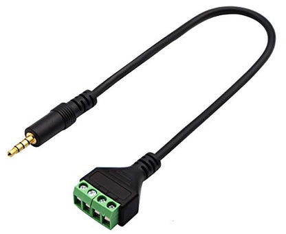 3.5mm Screw Terminal Block Cable 3.5mm (1/8inch) Stereo TRRS Audio Male to 4 Pin/Way Female Bolt Screw Headphone Balum Converter Adapter Cable（30CM/2Packs) (4Pole/M) - color: 4Pole/M