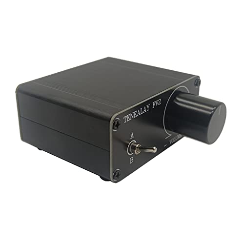HiFi RCA Audio Switch A/B Selector, Passive Preamplifier Stereo Audio preamp Volume Adjust with ALPS RK27