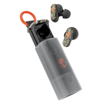 Skullcandy Dime Evo Wireless Earbuds with Clip-Anywhere Case - Realtree APX | In-Ear Fit, Noise Isolating, 36 Hours Battery, Microphone for iPhone Android, Easy Clip-On Case Design, Travel, Commuting - color: Realtree APX Black/Orange