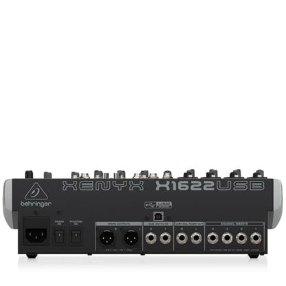 Behringer Xenyx X1622USB Premium 16-Input 2/2-Bus Mixer with XENYX Mic Preamps & Compressors | Includes rack hardware and software for recording, mixing and monitoring