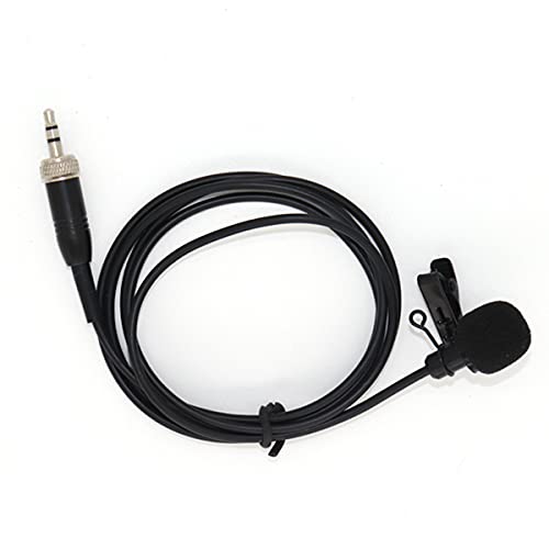Lavalier Microphone Lapel Mic Compatible with Sennheiser Bodypack | Omnidirectional Condenser Clip On Microphone for Wireless Transmitter System 3.5mm Stereo Female Screw Plug with Clip & Cap