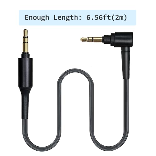 WH-1000XM4 Cable Compatible with Sony WH-1000XM5/WH-1000XM6(2 M) | 2Meter Long,black,Cord Compatible with Sony WH-1000XM3 MDR-XB950BT MDR-XB950N1 MDR-1A WH-xb910n WH-CH700N Headphone - size: 2m