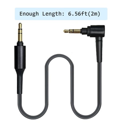 WH-1000XM4 Cable Compatible with Sony WH-1000XM5/WH-1000XM6(2 M) | 2Meter Long,black,Cord Compatible with Sony WH-1000XM3 MDR-XB950BT MDR-XB950N1 MDR-1A WH-xb910n WH-CH700N Headphone - size: 2m