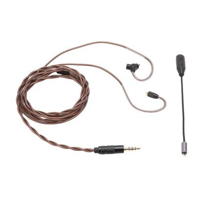 IEM Earphone Cable, OFC Gold Plated Replacement Cable, 3.9ft, with Detachable Microphone, 3.5mm to MMCX, Fit for SE215 SE315 SE425 SE535 SE846, for Music, Studio