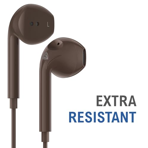 LUDOS Zenith Wired Earbuds in-Ear Headphones, 5 Year Warranty, Earphones - color: Brown, size: 3.5 mm