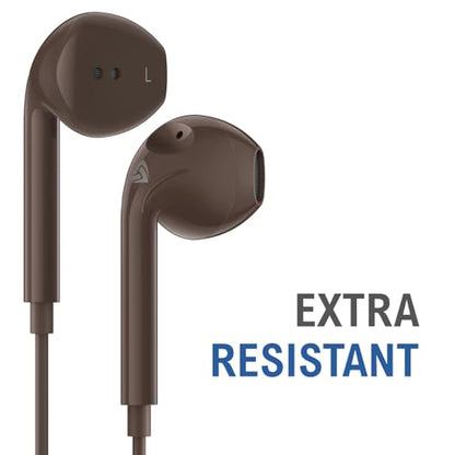 LUDOS Zenith Wired Earbuds in-Ear Headphones, 5 Year Warranty, Earphones - color: Brown, size: 3.5 mm