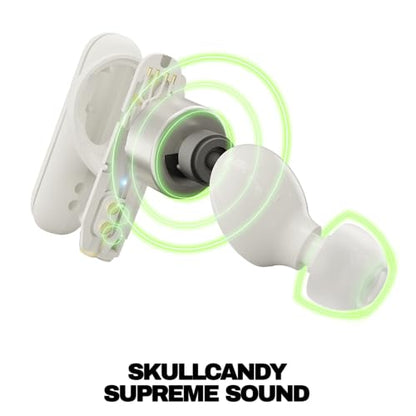 Skullcandy Smokin’ Buds Wireless Noise Isolating Earbuds - Bone | In-Ear Fit, Bluetooth, 20 Hours Battery, IPX4 Sweat and Water Resistant, Microphone for iPhone Android, Commuting, Studying - color: Bone