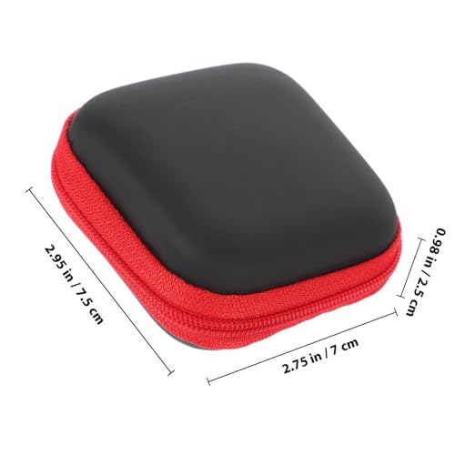 Uonlytech Portable Eva Earbuds Case Pouch with Zipper, Travel Electronics Organizer and Cable Storage Bag for Earbud Protection, Red Compact Holder for Travel Essentials
