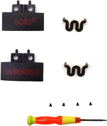 Solo 3 Hinge Replacement Metal Repair Parts for Beats Solo3/Solo2 Wireless Headphone,Durable Repair Kit Replacement Headband Metal Folding Hinge Clip Cover Pin Repair Parts Set（Matte Black+Red） - color: Matte Black+Red