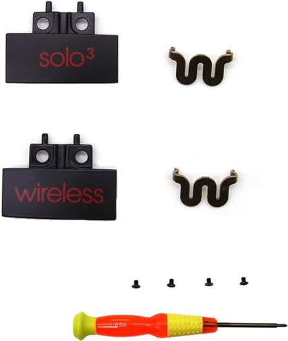Solo 3 Hinge Replacement Metal Repair Parts for Beats Solo3/Solo2 Wireless Headphone,Durable Repair Kit Replacement Headband Metal Folding Hinge Clip Cover Pin Repair Parts Set（Matte Black+Red） - color: Matte Black+Red