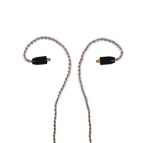 MMCX Connector Silver Plated Pure Copper Earphone Cable for SE215 SE535 SE846, Replacement Detachable Headphone Cable with 3.5mm Plug for High - Fidelity Audio (Black Straight) - size: black straight