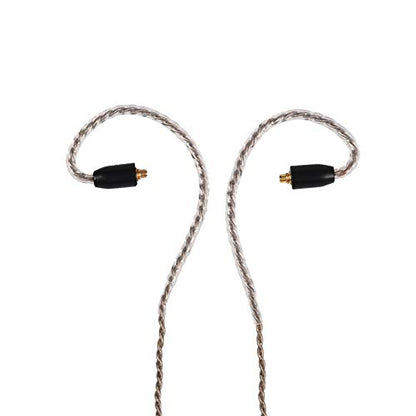 MMCX Connector Silver Plated Pure Copper Earphone Cable for SE215 SE535 SE846, Replacement Detachable Headphone Cable with 3.5mm Plug for High - Fidelity Audio (Black Straight) - size: black straight