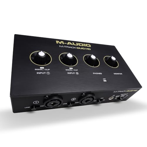 M-AUDIO M-Track Duo HD USB-C Audio Interface | 2 XLR/TRS Inputs, 2 TRS Outputs, 24-Bit/192kHz, Software Suite, for Production and Recording - size: HD Audio Interface, style: Interface Only