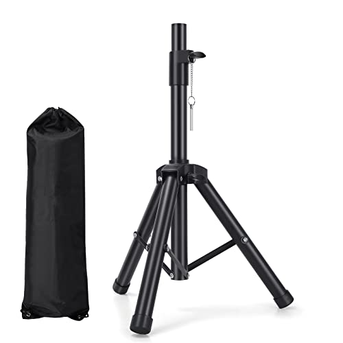 Universal Speaker Stand Mount Holder Heavy Duty Tripod/Adjustable Height from 26.8” to 35” and Compatible Insert Easy Mobility Safety Pin