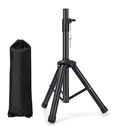 Universal Speaker Stand Mount Holder Heavy Duty Tripod/Adjustable Height from 26.8” to 35” and Compatible Insert Easy Mobility Safety Pin