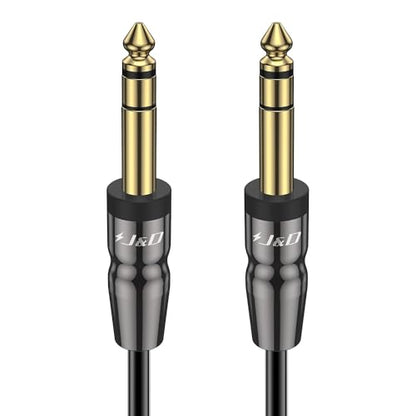 J&D 1/4 inch TRS Instrument Cable, Gold Plated Copper Shell 6.35mm TRS Male to 6.35mm Male Stereo Cable (3 Feet) - size: 3 Feet
