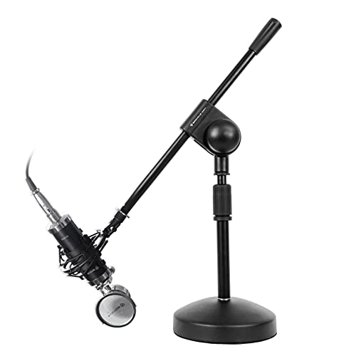 Rockville RCM03 XLR Studio Condenser Microphone with RDMS70 Boom Stand | 48V Cardioid, 16mm Diaphragm, 30Hz-20kHz, 126dB Max SPL, Metal Shock Mount, 2 10' Copper Cables, RDMS70 Boom Stand, 2-Items