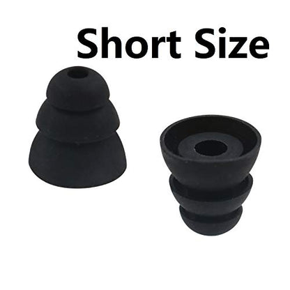 JNSA Triple Flange Noise Cancelling Ear gels Buds Ear Tips Compatible with S0NY, SENS0, Beat s Flex, Beat s X Earphones,Black PRO3FSM6P