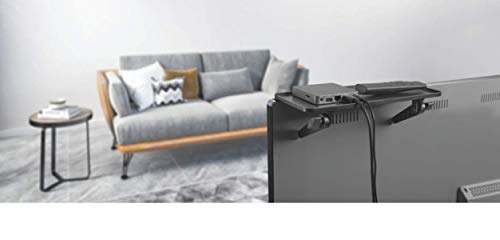 Mount Plus 09-02 Top Shelf TV Mounting Bracket 12-inch Wide Platform | Holds Speaker, Streaming Device | Protective Ledges | Made for Apple TV and Remote - color: 1 Pack Black Protective Ledges
