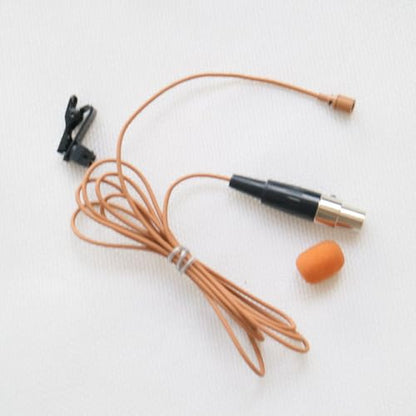 WL35 Professional Clip-On Lavalier Condenser Microphone for Shure ULX SLX PGX GLX QLX U1 UR1 BeltPack Microphones System Parts with TA4F Mini XLR 4Pin Plug (Brown) - color: Brown