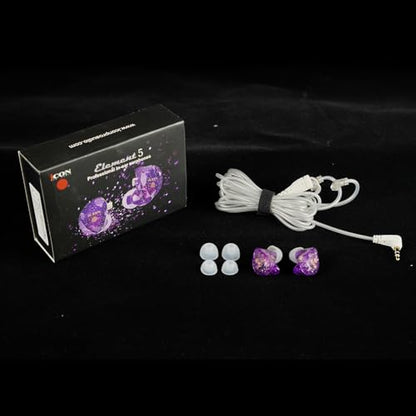 iCON Pro Audio Element 5 in-Ear Monitors - Pro Wired Earphones with 3.5mm Jack for Studio Monitoring, PC, Mac, Smartphone - Noise Isolating Hi-Fi IEM