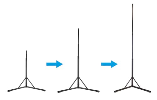 Rockville RLS5 11.5 Ft Metal Lighting T-Bar Stand, Flat-Base Legs | Air Assist Lowering, Detachable Folding 4 Ft T-Bar, Travel Bag, 35MM Pole, M10 Thread, 140 lb Load - size: 11.5ft with T-Bar