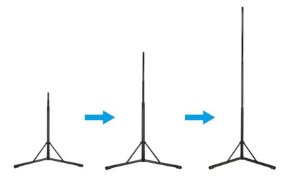 Rockville RLS5 11.5 Ft Metal Lighting T-Bar Stand, Flat-Base Legs | Air Assist Lowering, Detachable Folding 4 Ft T-Bar, Travel Bag, 35MM Pole, M10 Thread, 140 lb Load - size: 11.5ft with T-Bar