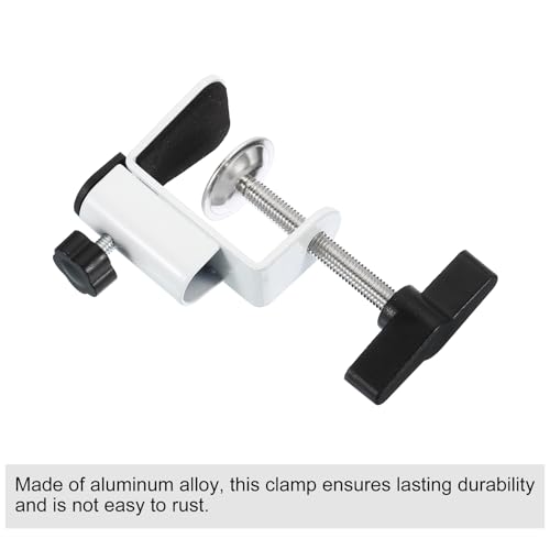 PATIKIL 0.47" Hole Dia. Desk Clamp, 4 Pcs Universal C-Clamp Base with Adjustable Screw for Microphone Mic Arm Table Lamp Mount Holder, White - color: White