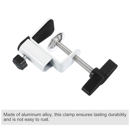 PATIKIL 0.47" Hole Dia. Desk Clamp, 4 Pcs Universal C-Clamp Base with Adjustable Screw for Microphone Mic Arm Table Lamp Mount Holder, White - color: White