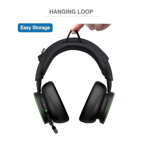 Headband Cushion Cover Compatible with Microsoft Xbox Wireless Gaming Headset, Surface 1/2 Headphones, 6mm Thick Soft Cushion for Pressure Relief, No Wobble Zipper Slider, with Hanging Loop