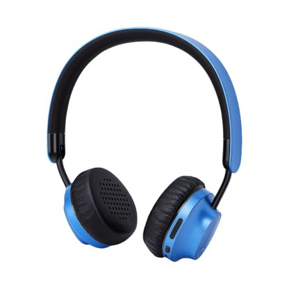Wireless Headphones Over Ear, with Brushed Metal Design (Blue) | Over The Ear Headset with Foldable, Stereo Breathing Light, 16H Playtime for Travel Home Office Cellphone PC - color: Blue