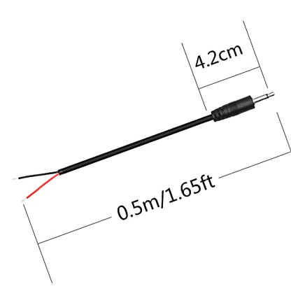 3.5mm Male Plug to 2Pin Bare Wire Open End Cable 1.6FT, TS 2 Pole 1/8'' | 4Pcs 3.5mm Plug Mono Audio Wire, Auxiliary Audio Connector Jack, for 3.5mm Earphone Microphone DIY Cable Repair - color: 3.5mm Male Plug TS 2 Pole - 0.5M/1.6FT