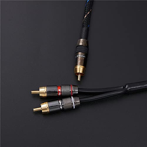 Audiophile RCA to 2RCA Subwoofer Cable,1 RCA Male to 2 RCA Male Audio Cable RCA Y-Adapter,Oxygen-Free Copper,Nylon Braided Jacket (1M(3.3FT)) - size: 1M(3.3FT)