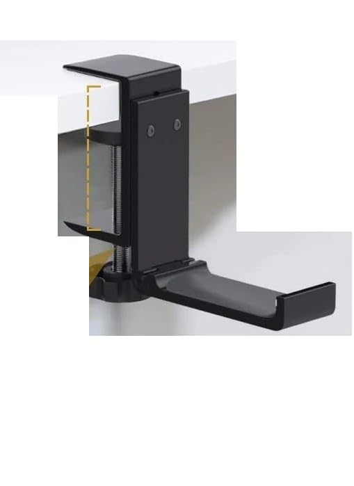 Foldable Headphone Stand Hanger Holder, Aluminum Headset Stand Clamp Hook Under Desk Space Saving Mount, Universal Fit for All Gaming Headsets, Black