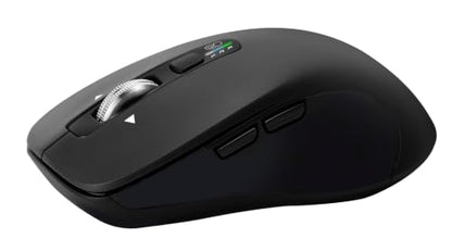 CITLLA Wireless Bluetooth Mouse (USB + BT1 + BT2), Full Size, 4-Way Scrolling, Multi-Device Silent Mouse for Computer, Laptop, iPad, MacBook (Black) - color: Black