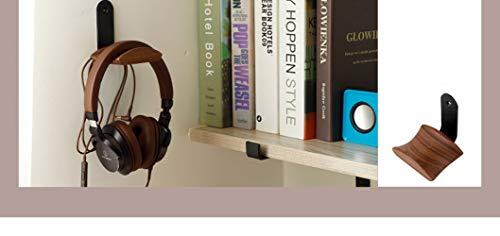 Wall Mount Headphone Hanger Headset Stand Hook Walnut Wood Headphone Holder Rack Hook for Audio,Studio & Gaming Headphones - color: L shape