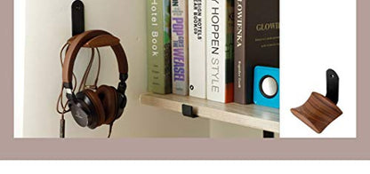 Wall Mount Headphone Hanger Headset Stand Hook Walnut Wood Headphone Holder Rack Hook for Audio,Studio & Gaming Headphones - color: L shape