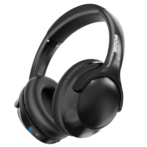 Bluetooth Headphones Wireless 68H with Mic,Decent Sound-Acceptable Black | Adjustable Headband Foldable Over-Ear Lightweight for Office/Travel/Tablet/iPad/Laptop,HD Stereo Sound,Aux 3.5mm,Black - color: Black