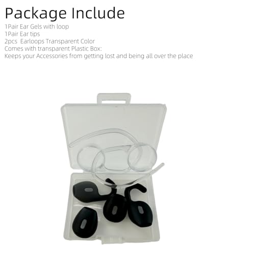 Eargels Ear Loops Tips for Jabra Stealth UC Bluetooth Silicone - color: Black