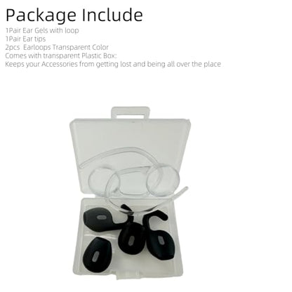 Eargels Ear Loops Tips for Jabra Stealth UC Bluetooth Silicone - color: Black