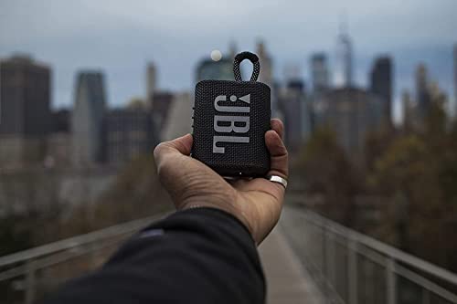 JBL Go 3 - Portable Bluetooth Speaker, Built-in Battery, Waterproof and Dustproof, Bonus Keychain LED Included - Black - color: Black
