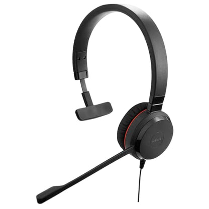 Jabra Evolve 30 II (2025 Edition) Wired Single-Ear Headset with Mic - 3.5mm Jack, USB-A/USB-C Connectivity, with Noise-Canceling Microphone, Works with Online Meeting Platforms - Black